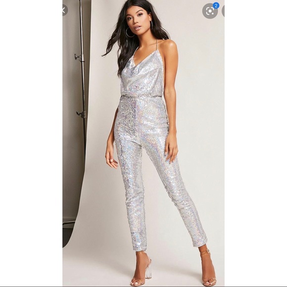 Lace up sequin jumpsuit - Picture 3 of 3